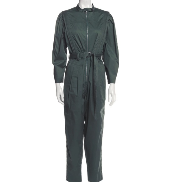 Sea New York Clara Utilitarian Jumpsuit, Green Size 4 - Picture 4 of 6